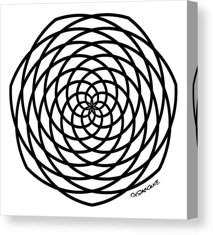 Op Art Canvas Print featuring the mixed media Starburst by Gianni Sarcone