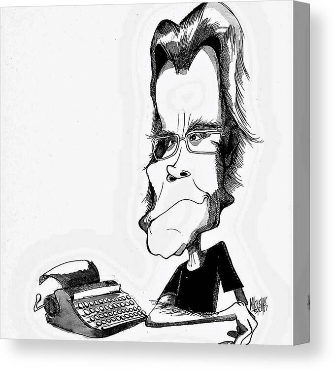 Novelist Canvas Print featuring the drawing Stephen King by Michael Hopkins