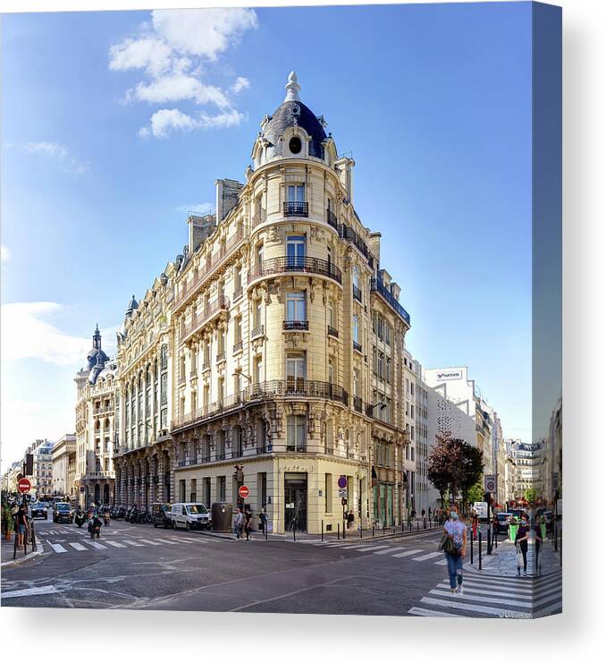 Street In Paris Canvas Print featuring the photograph Street in Paris 01 by Weston Westmoreland