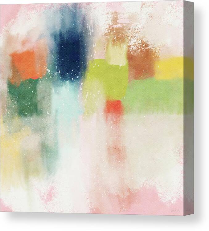 Abstract Canvas Print featuring the mixed media Subdued Spring- Art by Linda Woods by Linda Woods