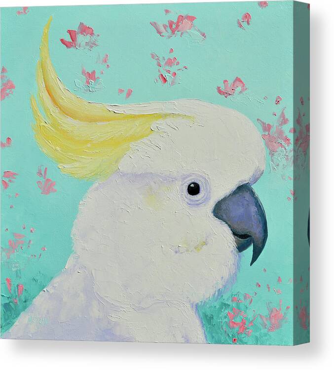 Cockatoo Canvas Print featuring the painting Sulphur Crested Cockatoo by Jan Matson