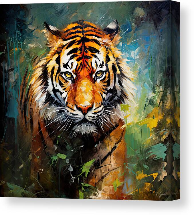 Tiger Canvas Print featuring the photograph Sumatran by Lourry Legarde