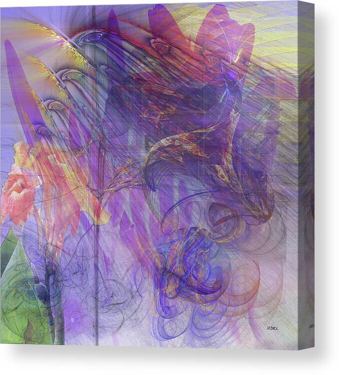 Floral Canvas Print featuring the digital art Summer Awakes - Square Version by Studio B Prints