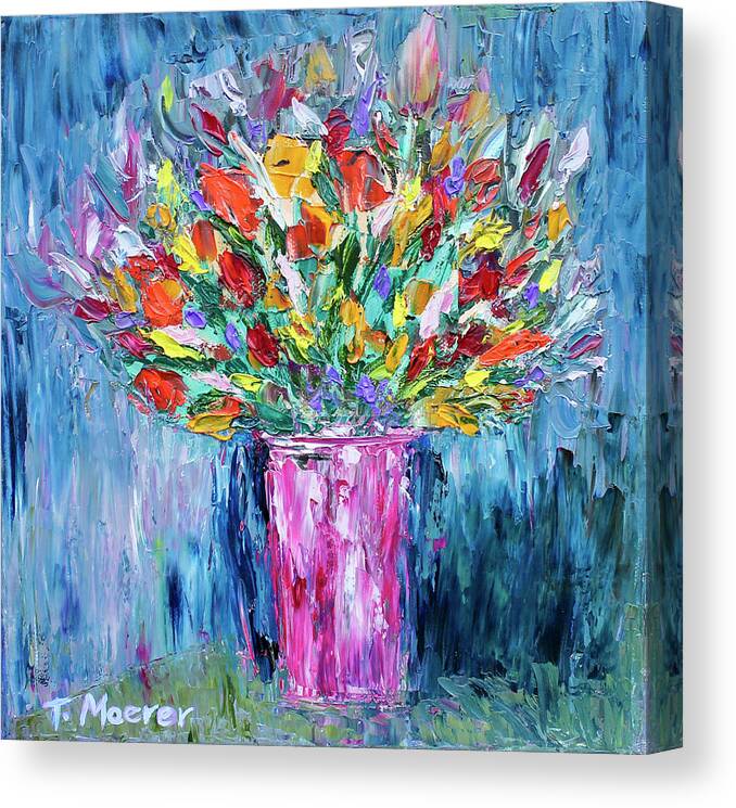 Flowers Canvas Print featuring the painting Summer Delight by Teresa Moerer
