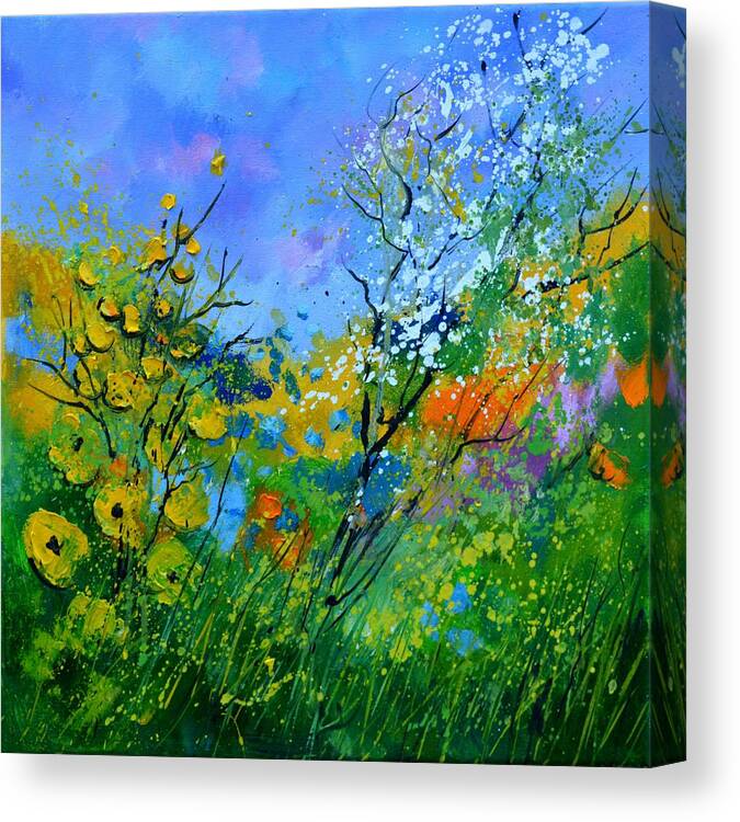 Summer Canvas Print featuring the painting Summer flowers2 by Pol Ledent