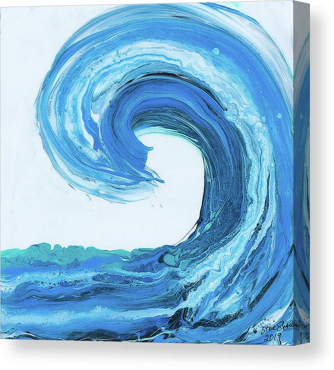 Steve Shaw Canvas Print featuring the painting Summer Wave Two by Steve Shaw