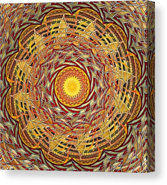 Oriental Canvas Print featuring the digital art Sun Basket Revolver by David Manlove