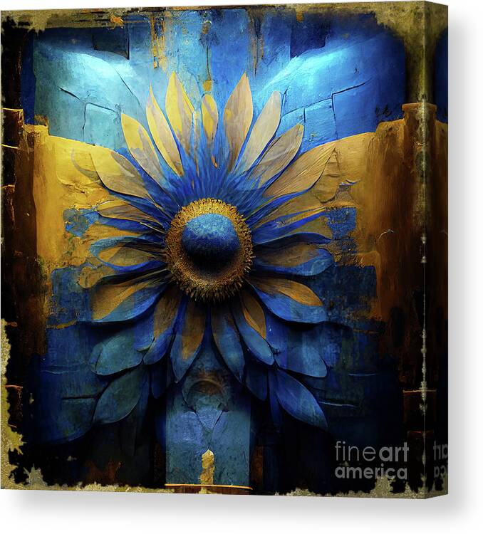 Sun God Canvas Print featuring the painting Sun God I by Mindy Sommers