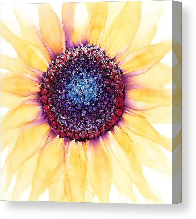 Sunflower Canvas Print featuring the painting Sunflower of Peace No.4 by Kimberly Deene Langlois