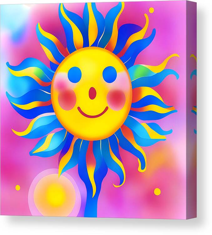 Sun Canvas Print featuring the digital art Sunny #2 by Mark Greenberg