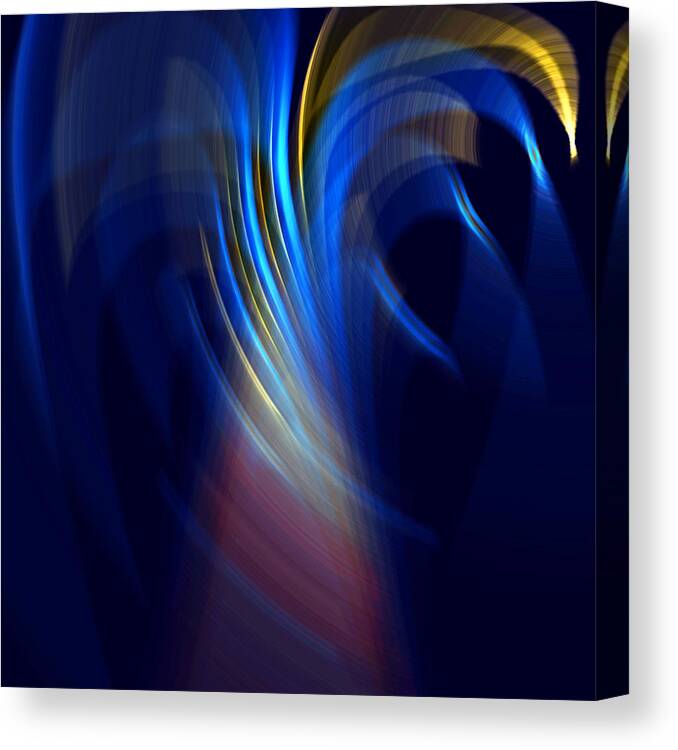 Abstract Art Canvas Print featuring the digital art Sunray Blues by Ronald Mills