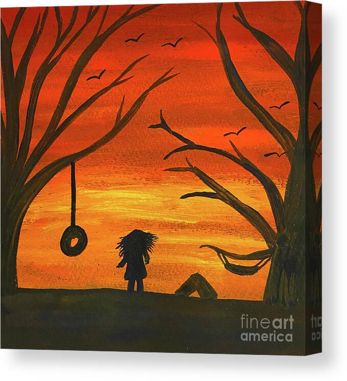 Sunset Canvas Print featuring the painting Sunset Adventure by Lisa Neuman
