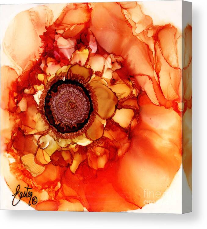 Sunshine Rose Canvas Print featuring the painting Sunshine Rose by Daniela Easter