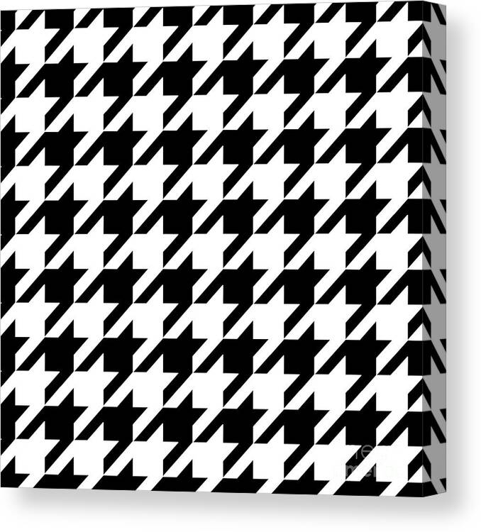 Super Large Houndstooth Pattern Canvas Print featuring the digital art Super Large Traditional Black and White Houndstooth pattern by Tina Lavoie