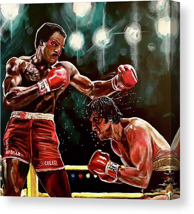 Rocky Canvas Print featuring the painting Superfight II by Joel Tesch