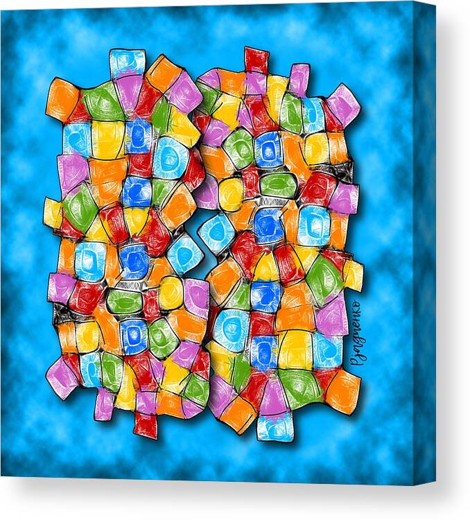 Multicolor Surface Canvas Print featuring the digital art Surface #12 by Ljev Rjadcenko