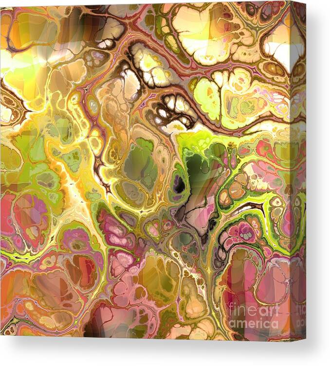 Colorful Canvas Print featuring the digital art Suroto - Funky Artistic Colorful Abstract Marble Fluid Digital Art by Sambel Pedes