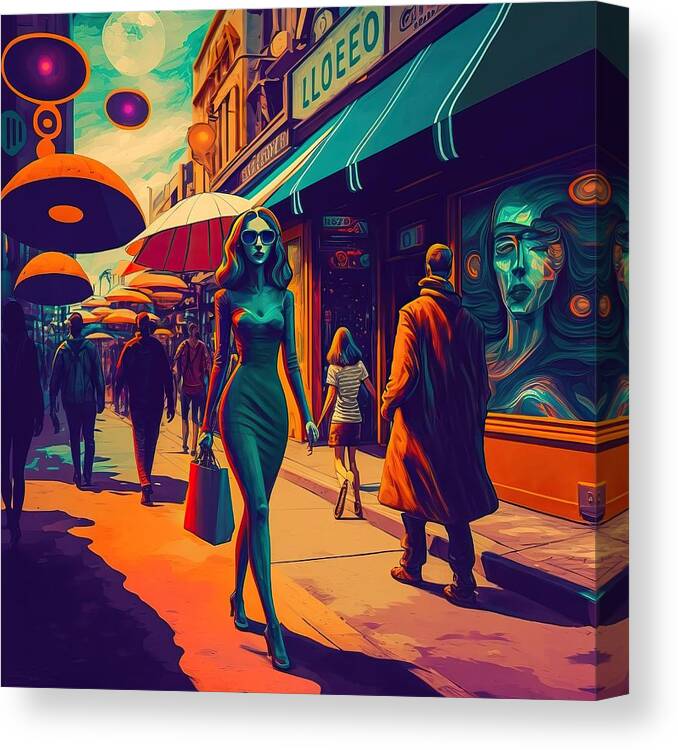 Surreal Canvas Print featuring the digital art Surreal Worlds No.4 by My Head Cinema