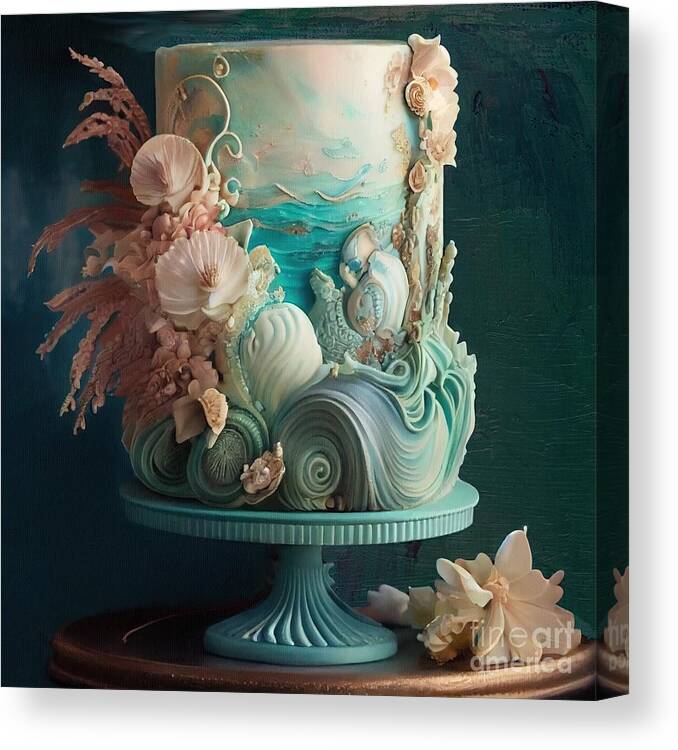 Fancy Cake Canvas Print featuring the painting Sweetness and Light X by Mindy Sommers