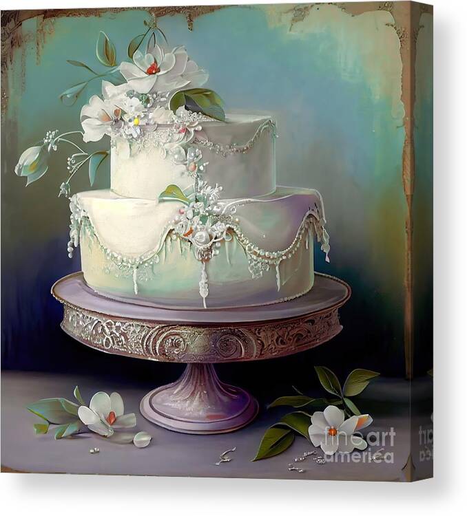 Fancy Cake Canvas Print featuring the painting Sweetness and Light XXII by Mindy Sommers