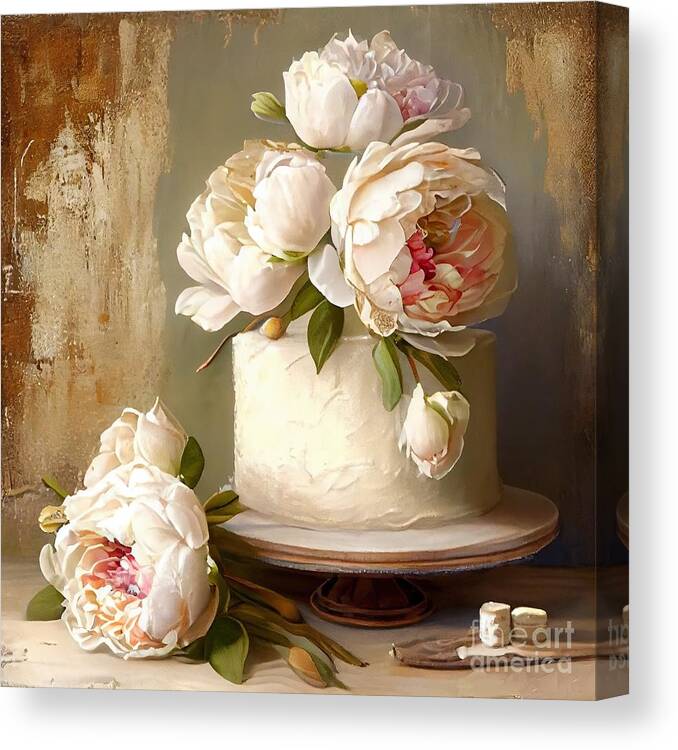 Fancy Cake Canvas Print featuring the painting Sweetness and Light XXXII by Mindy Sommers