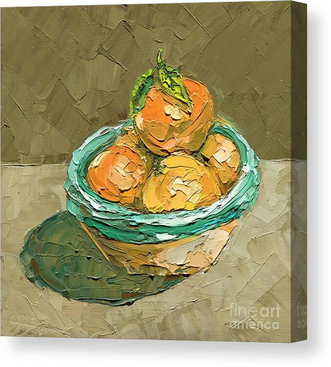 Oil Painting Canvas Print featuring the painting Tangerines, 2020 by PJ Kirk