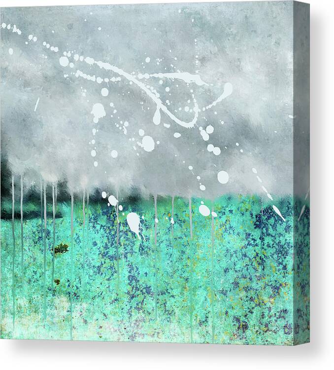 Teal Canvas Print featuring the mixed media Teal Rhapsody by Shawn Conn