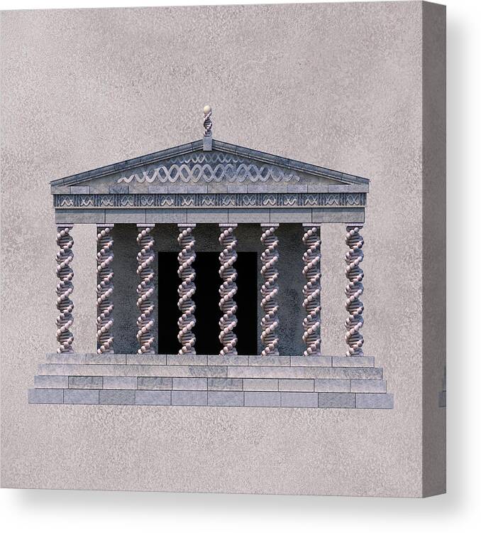 Dna Canvas Print featuring the digital art Temple of Life Architectural Elevation by Russell Kightley