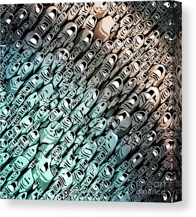 Gradient Canvas Print featuring the digital art Textured Abstract Shapes by Phil Perkins