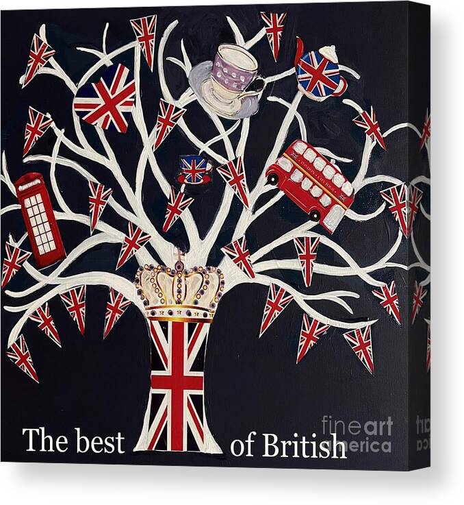 Britain Canvas Print featuring the painting The Best of British with words by Jacqui Hawk