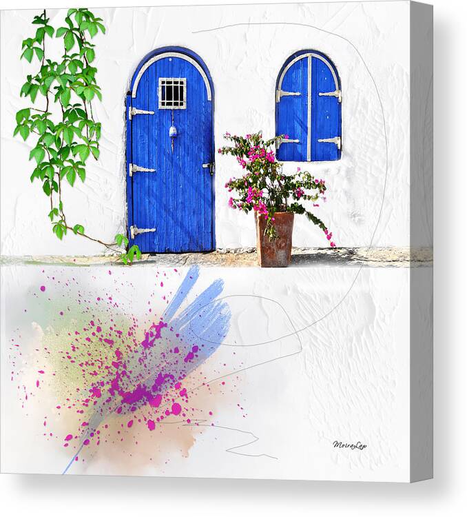 Door Canvas Print featuring the mixed media The Blues by Moira Law