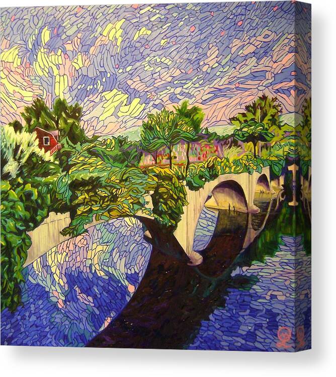 The Bridge Of Flowers Canvas Print featuring the painting The Bridge of Flowers by Therese Legere
