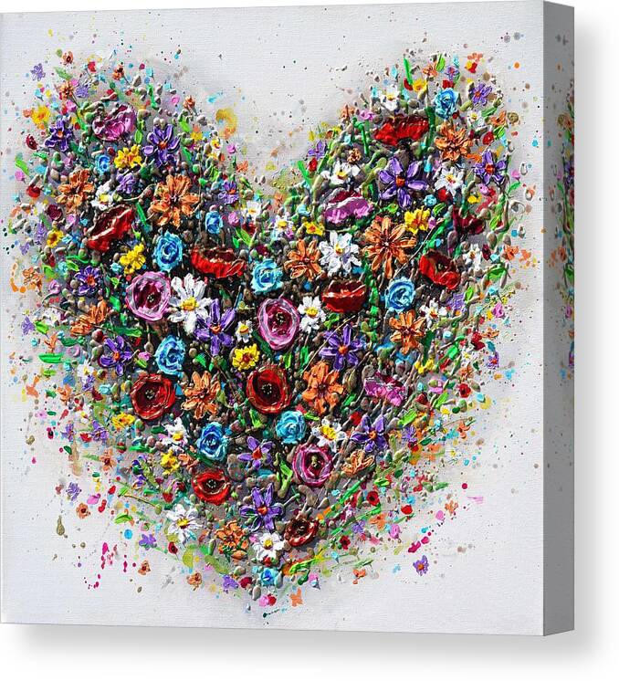 Heart Canvas Print featuring the painting The Colours of Love by Amanda Dagg