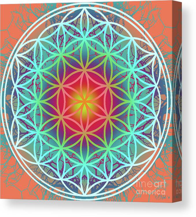 Geometry Canvas Print featuring the digital art Sacred Geometry, No. 6 by Walter Neal
