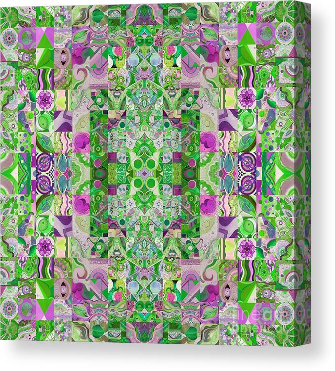 The Joy Of Design 64 Quadrupled 8 Sping Variation By Helena Tiainen Canvas Print featuring the painting The Joy of Design 64 Quadrupled 8 Spring Variation by Helena Tiainen