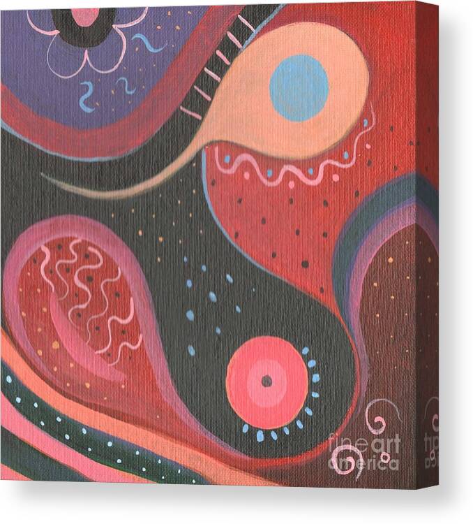 The Joy Of Design Lxviii Part 2 By Helena Tiainen Canvas Print featuring the painting The Joy of Design LXVIII Part 2 by Helena Tiainen