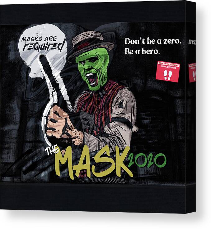 The Mask Canvas Print featuring the digital art The Mask 2020 by Christina Rick