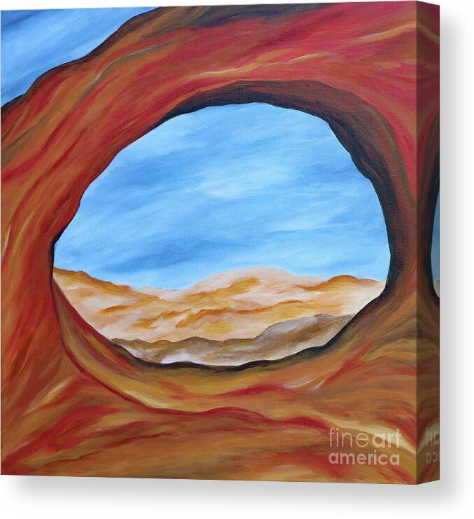 Landscape Canvas Print featuring the painting The Partition Arch II by Christiane Schulze Art And Photography