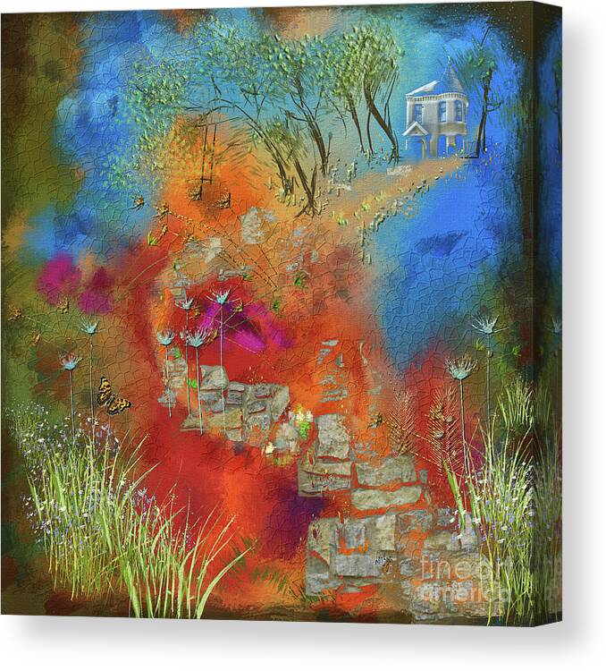 Path Canvas Print featuring the digital art The Path Back To Childhood by Lois Bryan