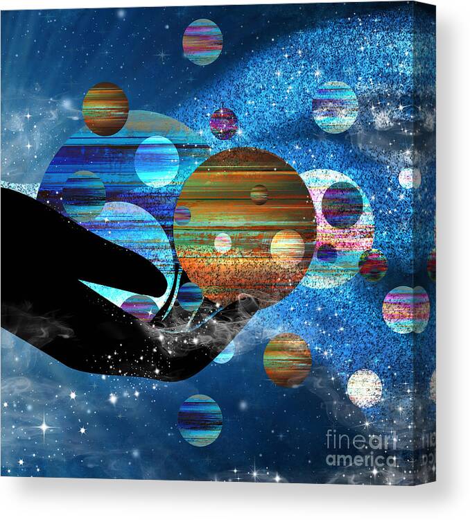 Space Canvas Print featuring the digital art The Source by Diamante Lavendar