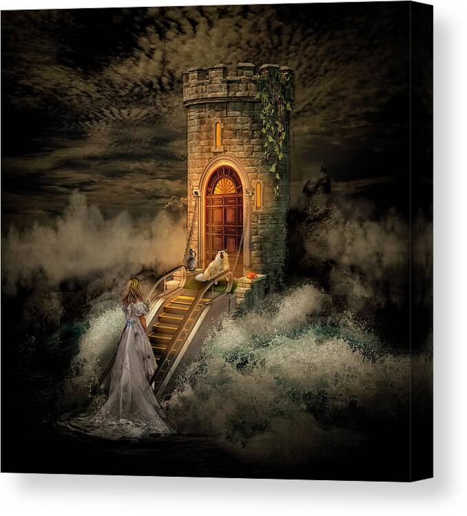 Princess Canvas Print featuring the digital art The Watchdog by Maggy Pease