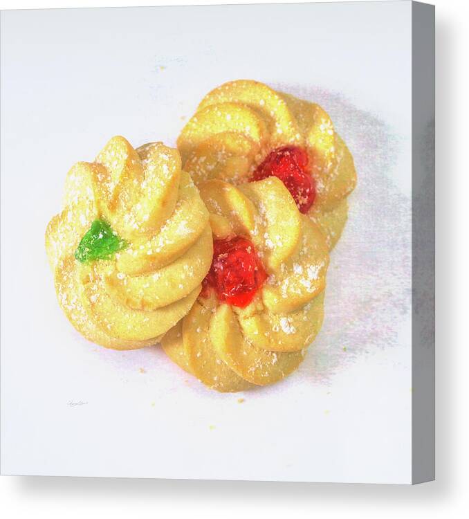 Three Cookies Canvas Print featuring the photograph Three Cookies by Sharon Popek