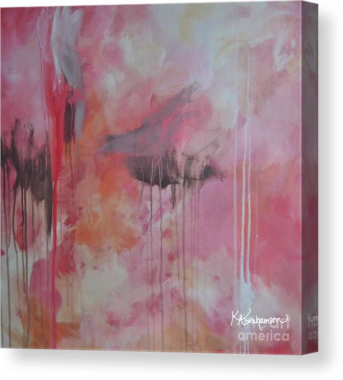Abstract Canvas Print featuring the painting Tickled Pink 3 by Kristen Abrahamson