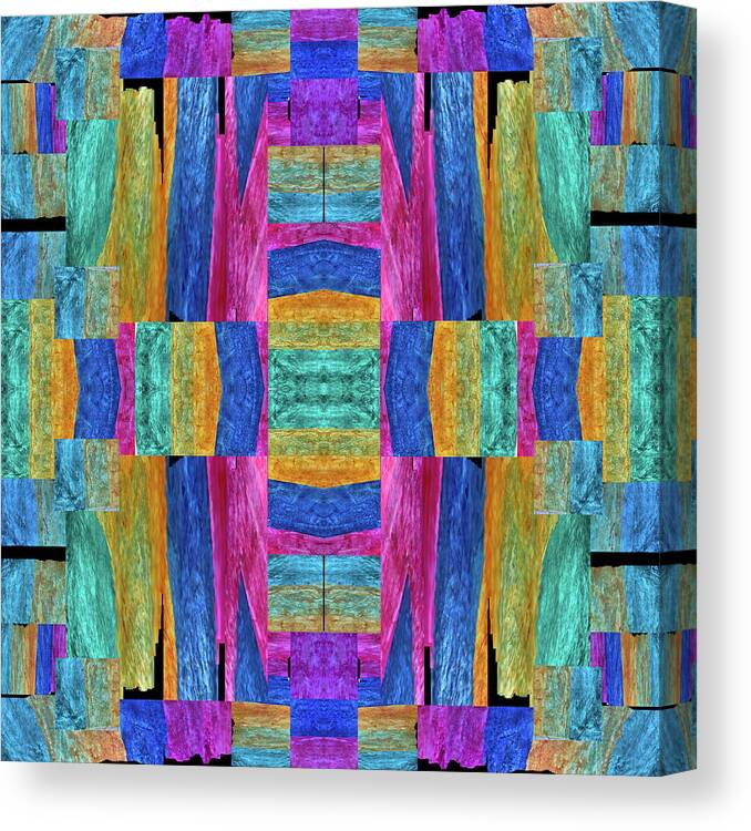 Colorful Collage Canvas Print featuring the mixed media Tinted tissue abstract collage by Lorena Cassady
