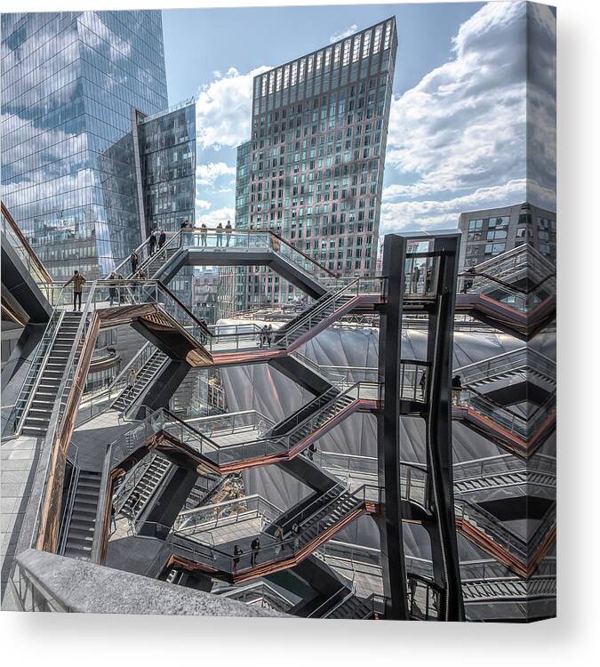 The Vessel Canvas Print featuring the photograph Top of The Vessel - NYC by Sylvia Goldkranz