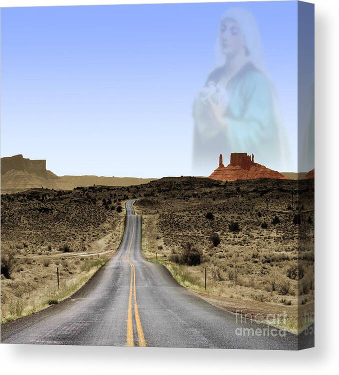  Canvas Print featuring the photograph Travel Blessing from Mother Mary by Wernher Krutein