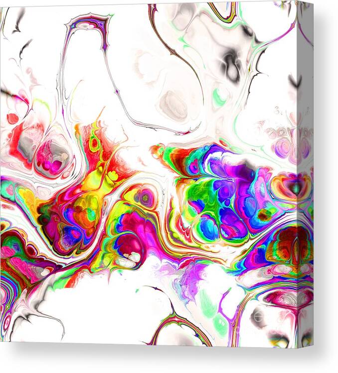 Colorful Canvas Print featuring the digital art Tukiyem - Funky Artistic Colorful Abstract Marble Fluid Digital Art by Sambel Pedes