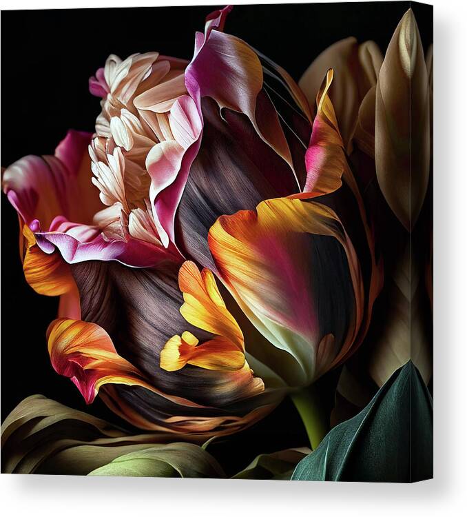 Tulip Canvas Print featuring the mixed media Tulip by Jacky Gerritsen