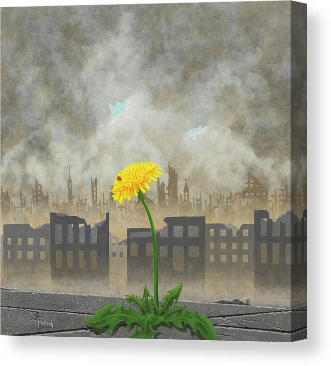 Ladybug Canvas Print featuring the painting Urban Renewal by Jack Malloch