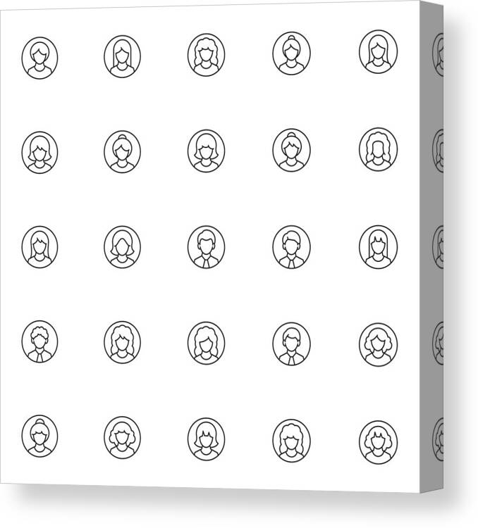 Advice Canvas Print featuring the drawing User icon set by FingerMedium